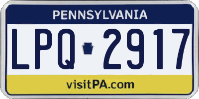 PA license plate LPQ2917