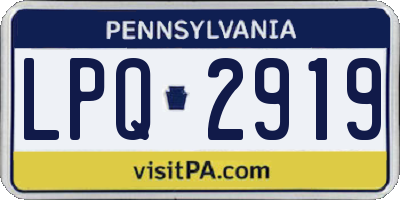 PA license plate LPQ2919