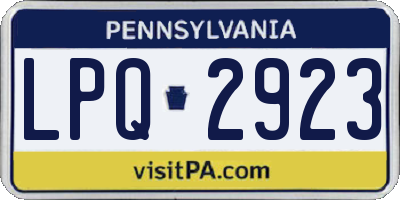 PA license plate LPQ2923