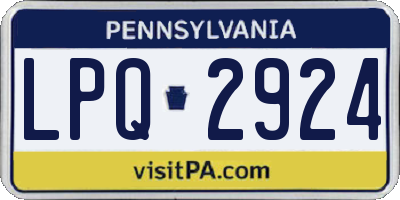 PA license plate LPQ2924
