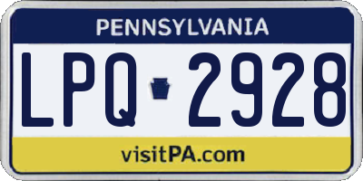 PA license plate LPQ2928