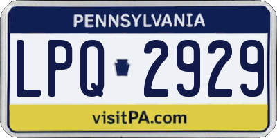PA license plate LPQ2929