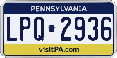 PA license plate LPQ2936