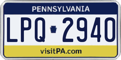 PA license plate LPQ2940