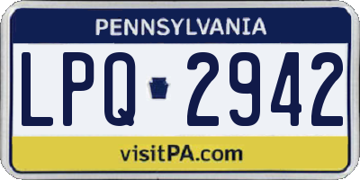 PA license plate LPQ2942