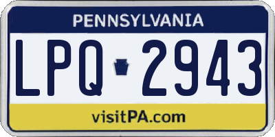 PA license plate LPQ2943