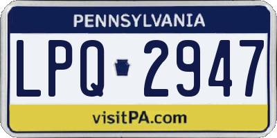 PA license plate LPQ2947