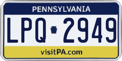 PA license plate LPQ2949