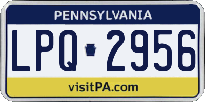 PA license plate LPQ2956