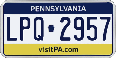 PA license plate LPQ2957