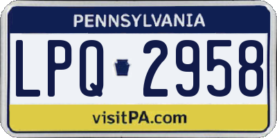 PA license plate LPQ2958
