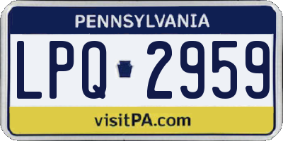 PA license plate LPQ2959