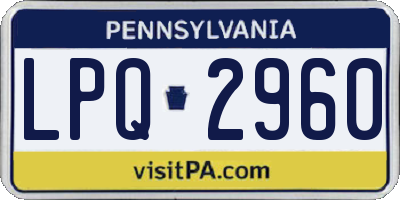 PA license plate LPQ2960