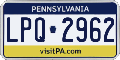 PA license plate LPQ2962