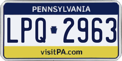 PA license plate LPQ2963