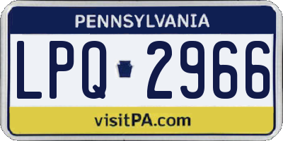 PA license plate LPQ2966