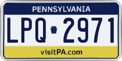 PA license plate LPQ2971