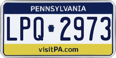 PA license plate LPQ2973