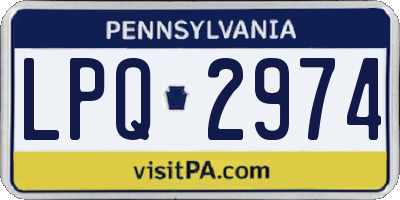 PA license plate LPQ2974