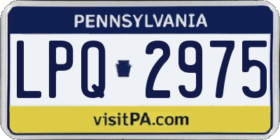 PA license plate LPQ2975