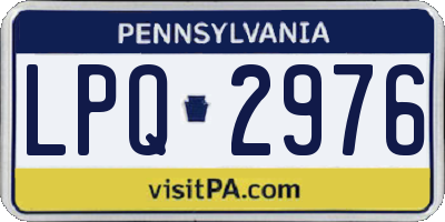 PA license plate LPQ2976