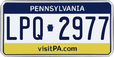 PA license plate LPQ2977