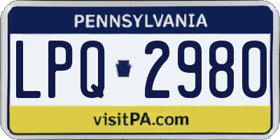 PA license plate LPQ2980