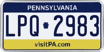 PA license plate LPQ2983
