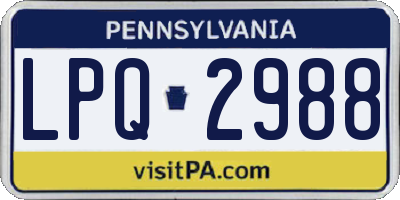 PA license plate LPQ2988