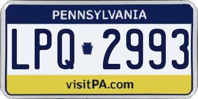 PA license plate LPQ2993