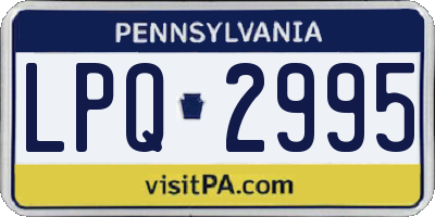 PA license plate LPQ2995