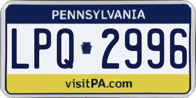 PA license plate LPQ2996