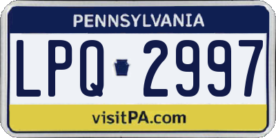 PA license plate LPQ2997