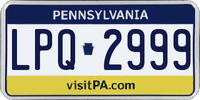 PA license plate LPQ2999