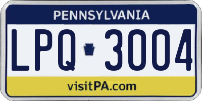 PA license plate LPQ3004