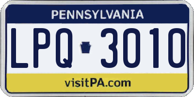 PA license plate LPQ3010