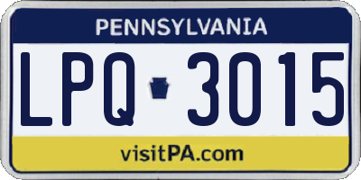 PA license plate LPQ3015
