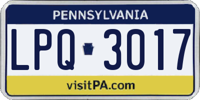 PA license plate LPQ3017
