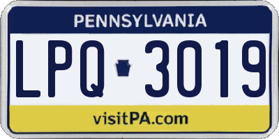 PA license plate LPQ3019
