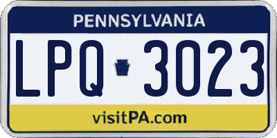 PA license plate LPQ3023