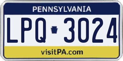 PA license plate LPQ3024
