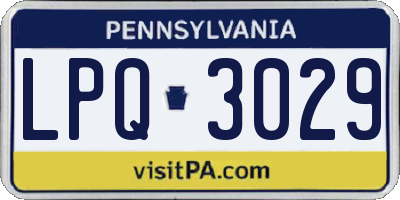 PA license plate LPQ3029