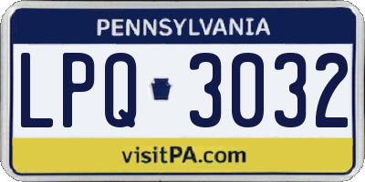 PA license plate LPQ3032