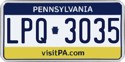 PA license plate LPQ3035