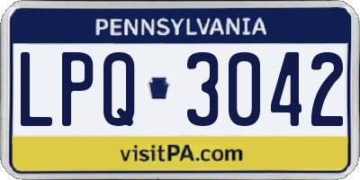 PA license plate LPQ3042