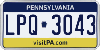 PA license plate LPQ3043