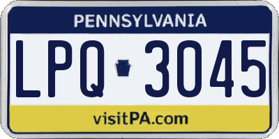 PA license plate LPQ3045