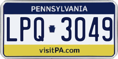 PA license plate LPQ3049