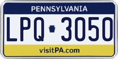 PA license plate LPQ3050