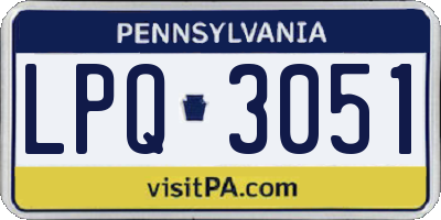 PA license plate LPQ3051